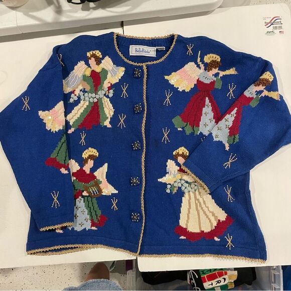 Vintage 90s-80s blue angels 💙 holiday ugly sweater contest winner 🏆 Christmas - Picture 9 of 10